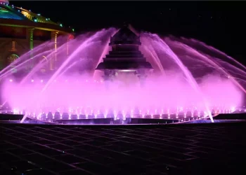 Chennai Gruji Temple Lotus Shape Music Dancing Water Fountain India