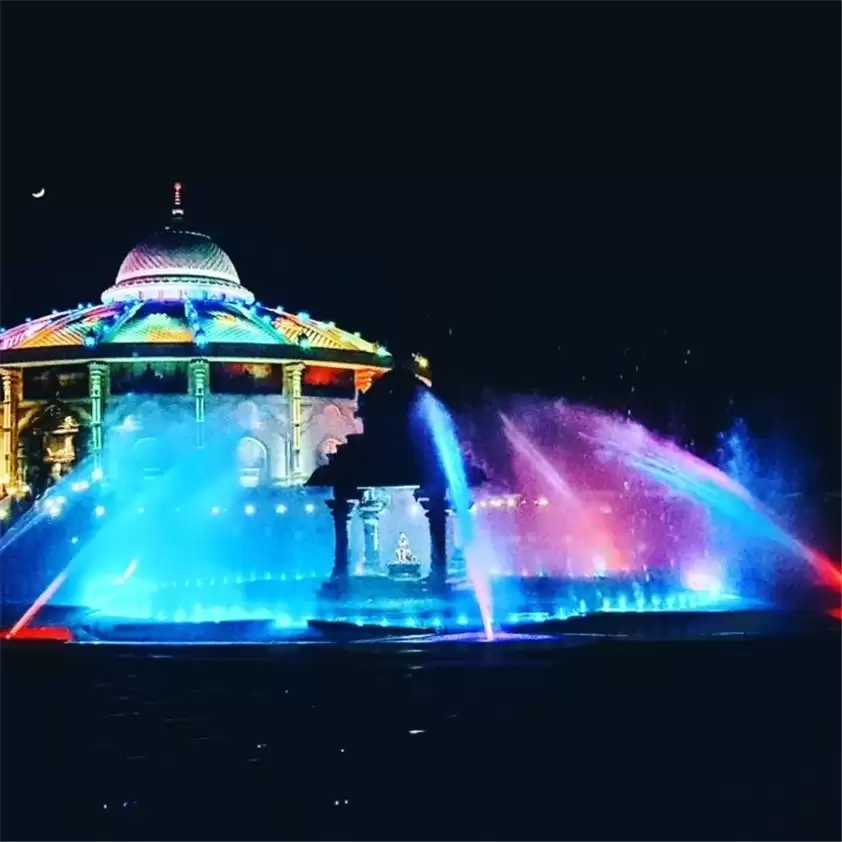 Chennai Gruji Temple Lotus Shape Music Dancing Water Fountain India3