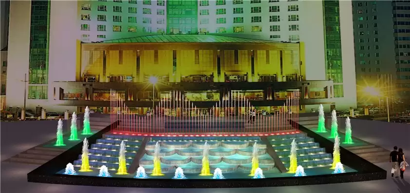 Grand Sun City Hotel Pool Water Fountain Synchronized With Music And Lighting China1