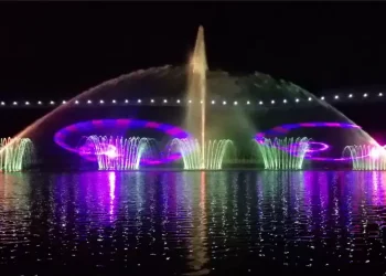 Qinghai Guide Water Park Music Fountain With Laser Projection China